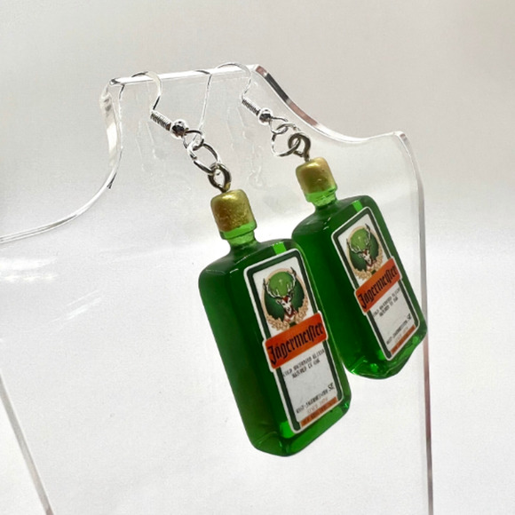 Jagermeister Earrings - Alcohol Bottle Earrings - Party Earrings - Bartender - Picture 2 of 9